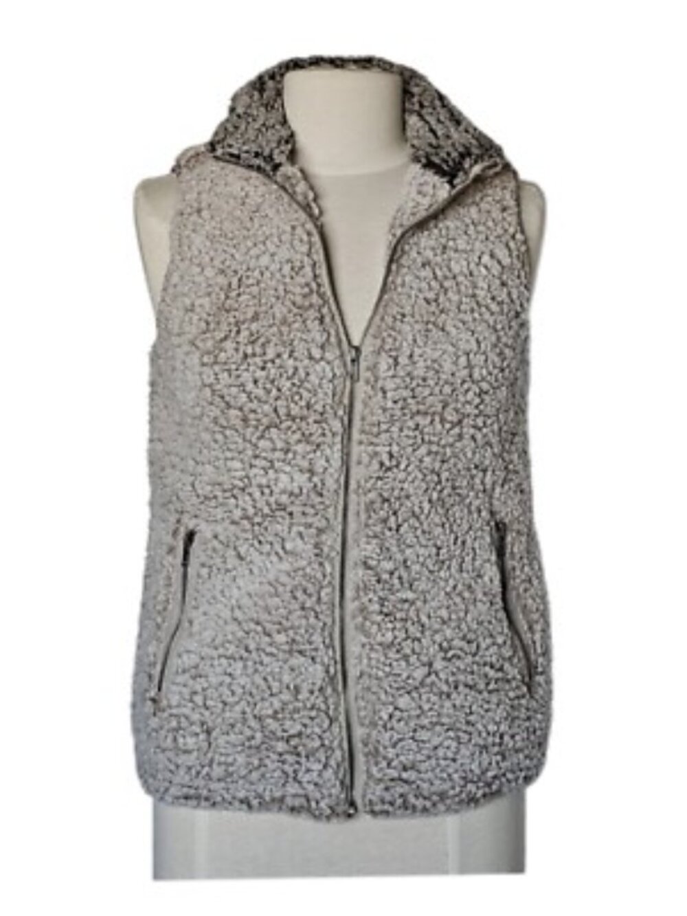 Thread & Supply Light Gray Sherpa Zip Vest